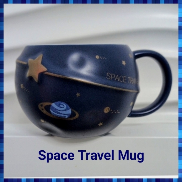 Space Travel Other - Blue Ceramic Space Travel Mug Cup Planets Solar System, Kids Cup Soup